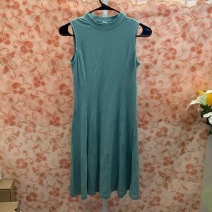 Uniqlo Teal Sleeveless Midi Dress